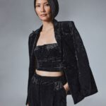 Velvety Bustier Top Black