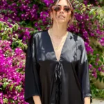 Iris silk touch kimono