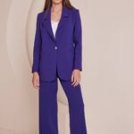 Σακάκι μωβ μακρύ με πέτο REESE