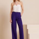 Παντελόνα μωβ με πιέτα ZADE