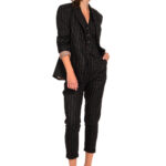 Παντελόνι Μαύρο Ρίγα Καφέ