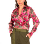 Πουκάμισο Χακί Ροζ Χιαστί