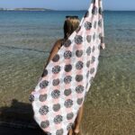 Print circle towel βελουτέ