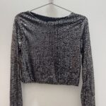 Nala Κοντή Μπλούζα με Παγιέτα