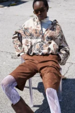 Τζάκετ μάλλινο μπόμπερ με λαχούρια - Image 2