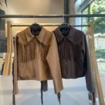 Τζάκετ suede με κρόσια