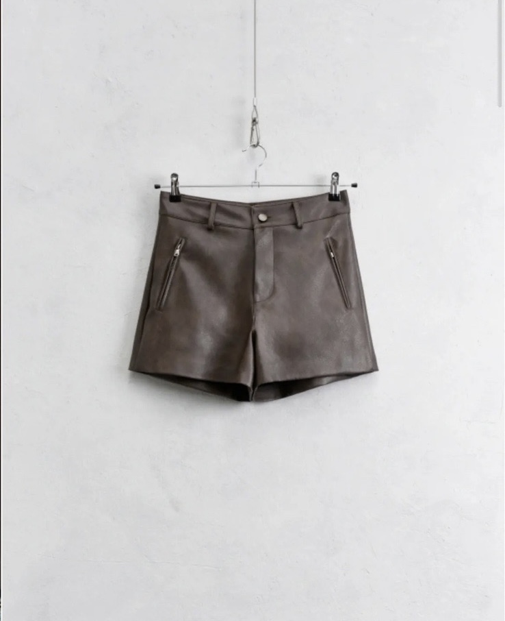 IMG_5364 Σορτς καφέ δερματίνη - Image 1