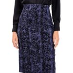 Φούστα midi φίδι μπλε