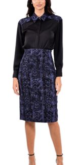 Φούστα midi φίδι μπλε