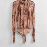 Κορμάκι ζιβάγκο δίχτυ φλοράλ