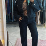 Τζην παντελόνι εφέ βελούδο