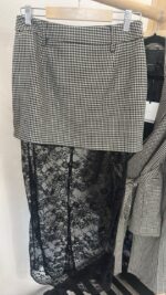 Φούστα pied de poulle με ενσωματωμένη δαντέλα - Image 4