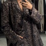 Σακκάκι λεοπάρ με πούλια oversized