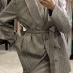 Σακάκι pied de pulle με ασημένια κλωστή