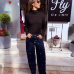 Τζην με λουλουδάκια κεντητά