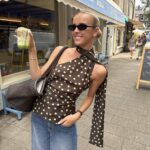 Μπλούζα halter neck πουά