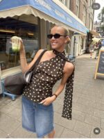 Μπλούζα halter neck πουά