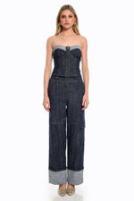 Τζην παντελόνι με ρεβέρ