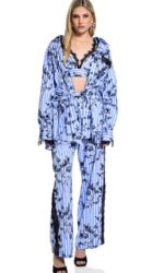 Βαμβακερό πουκάμισο με δαντέλα και floral print - Image 2
