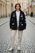 Oversized Jacket με Animal Print Επένδυση & Patches