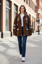 Oversized Jacket με Animal Print Επένδυση & Patches - Image 3
