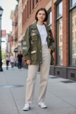 Oversized Jacket με Animal Print Επένδυση & Patches - Image 2