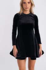 Velvet Mini Skater Dress