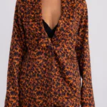 Tortoise Print Oversized Blazer