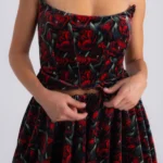 Βελούδινο Τοπ Κορσές Tulip Velvet Με Κορδόνια