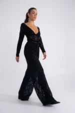Lace Wide Leg Παντελόνα Με Εσωτερικό Σορτσάκι - Image 3