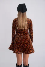 Tortoise Velvet Mini Dress - Image 3
