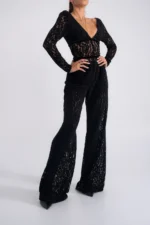 Lace Wide Leg Παντελόνα Με Εσωτερικό Σορτσάκι