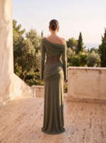 Μάξι Draped Φόρεμα One-Shoulder Με Διαφάνεια Στη Μέση - Image 2